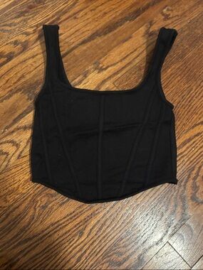 Suzette Collection Junior Girls Black Structured Crop Tank Size XS/S